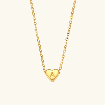 Eva Heart Initial Necklace