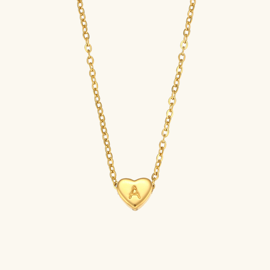 Eva Heart Initial Necklace