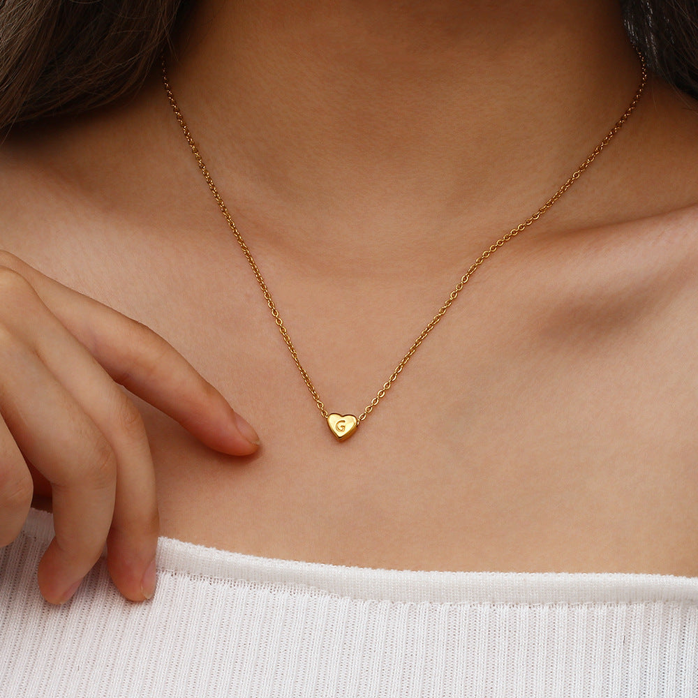 Eva Heart Initial Necklace