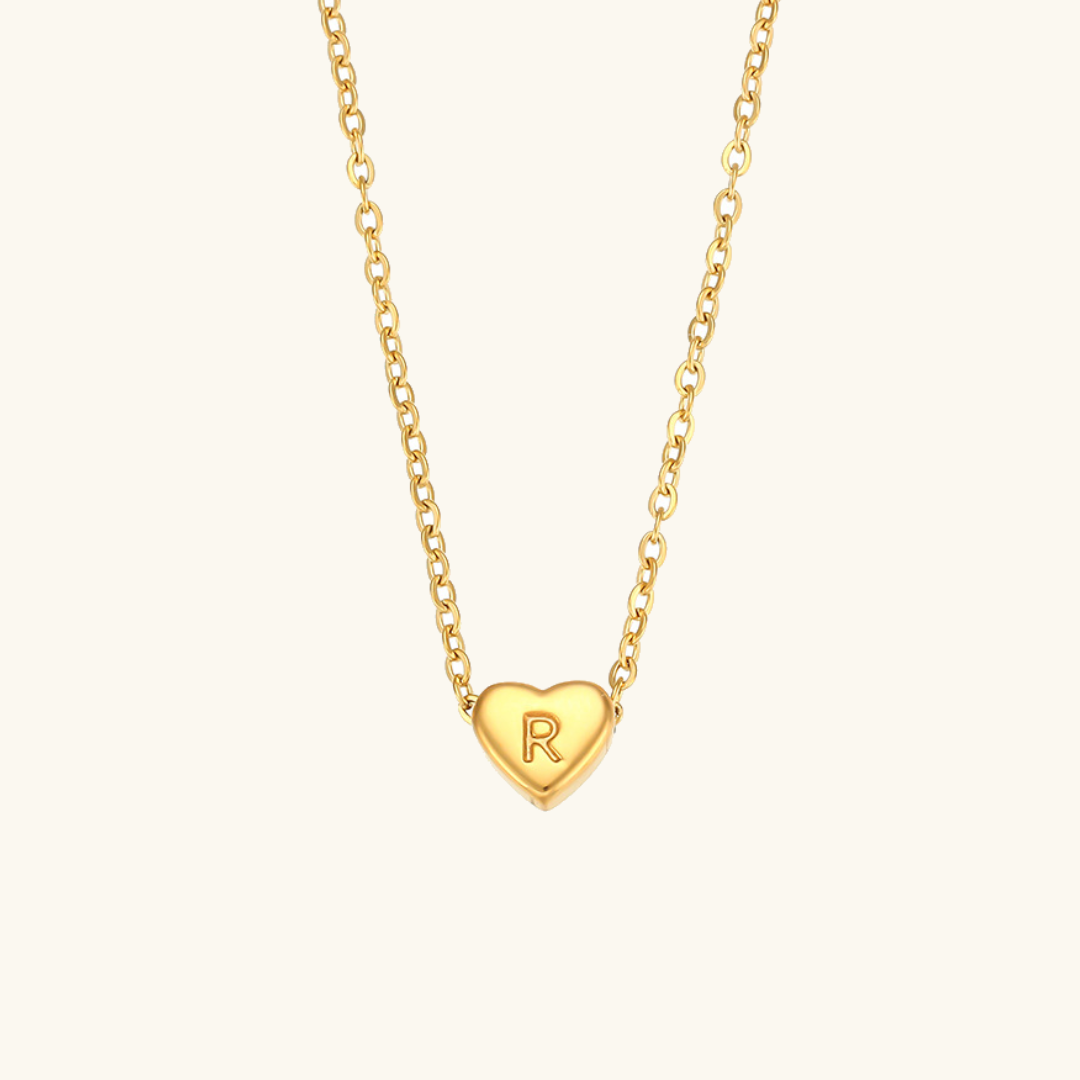Eva Heart Initial Necklace