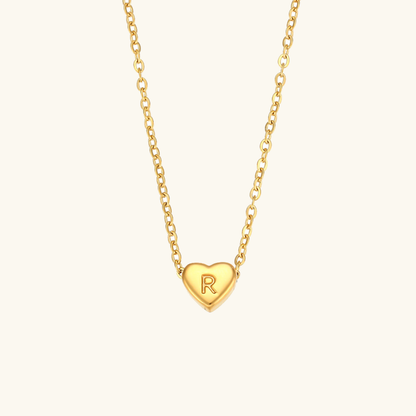 Eva Heart Initial Necklace
