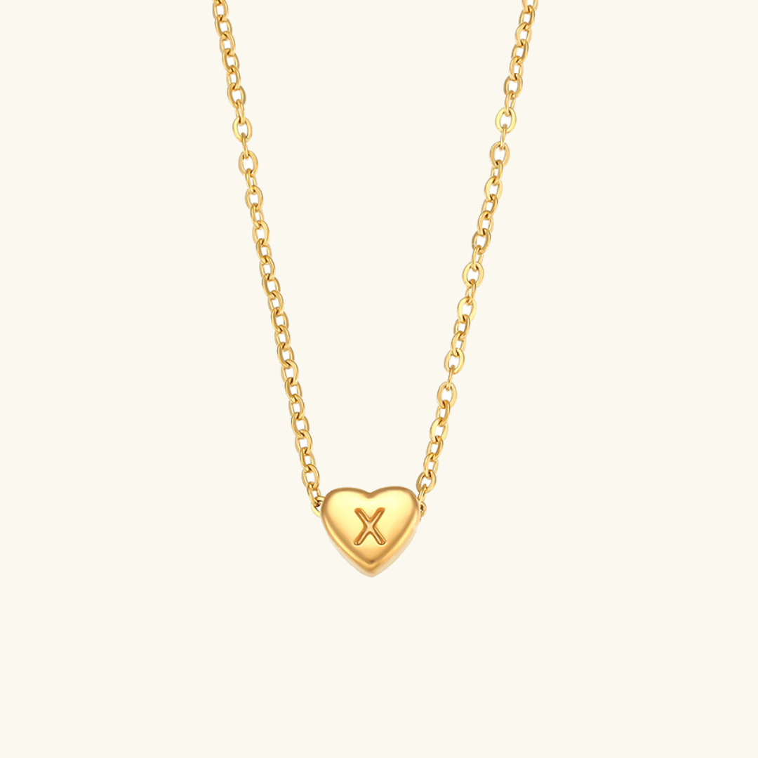 Eva Heart Initial Necklace