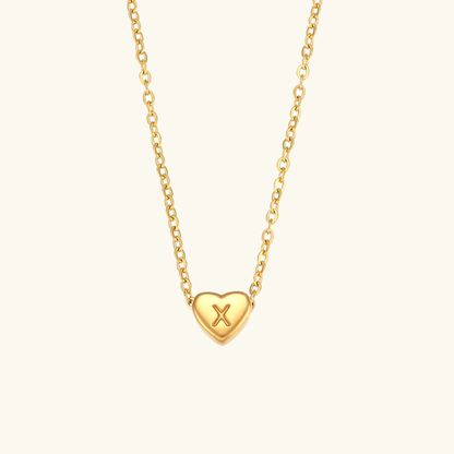 Eva Heart Initial Necklace