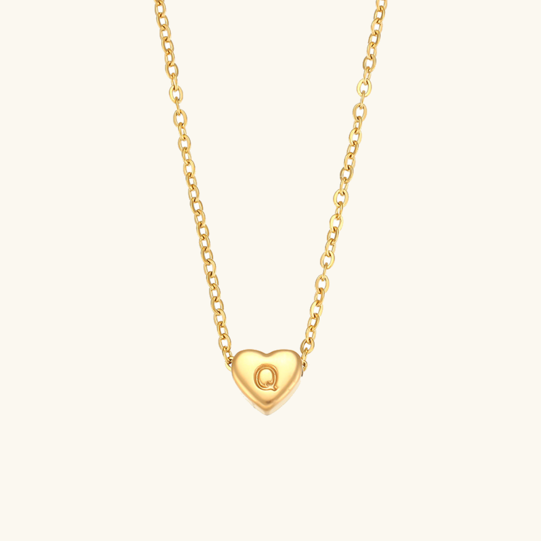 Eva Heart Initial Necklace