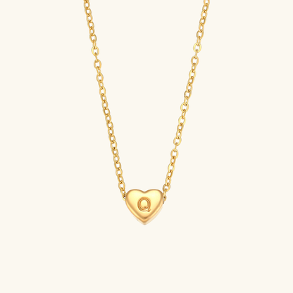 Eva Heart Initial Necklace
