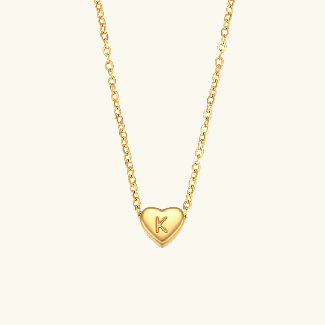 Eva Heart Initial Necklace