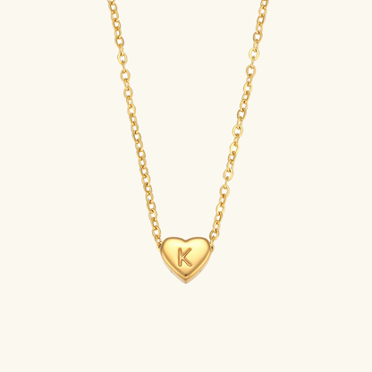 Eva Heart Initial Necklace
