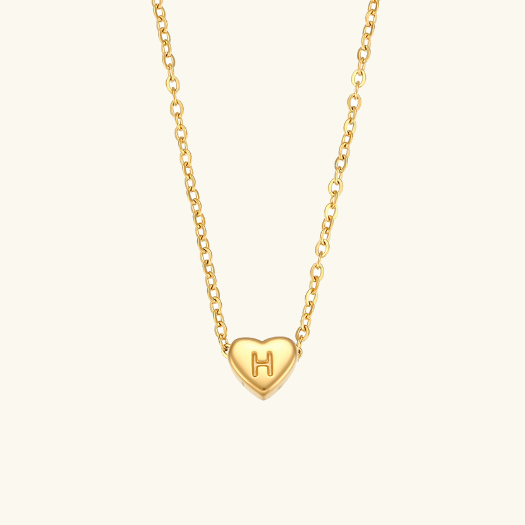 Eva Heart Initial Necklace