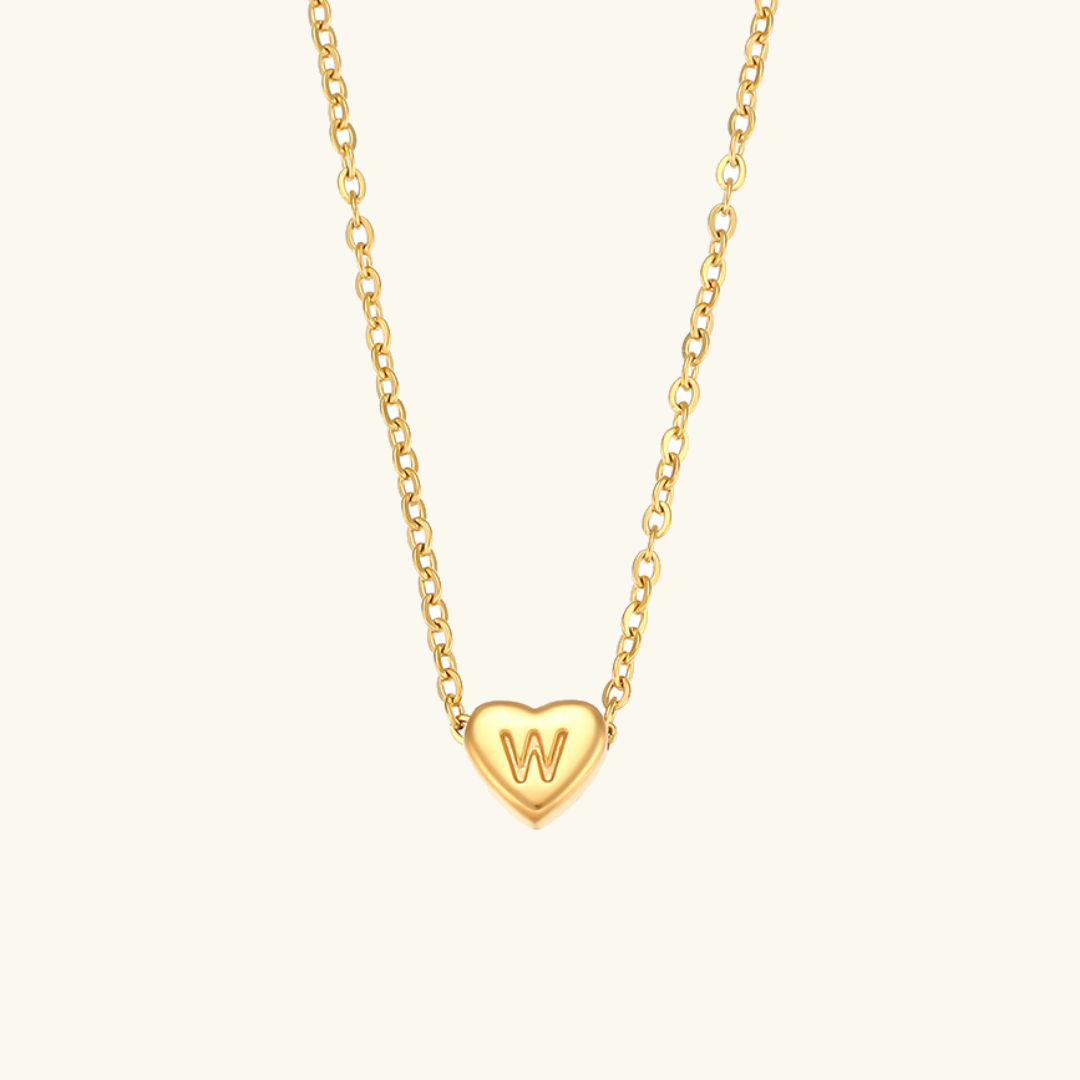 Eva Heart Initial Necklace