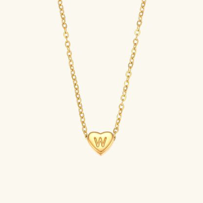Eva Heart Initial Necklace