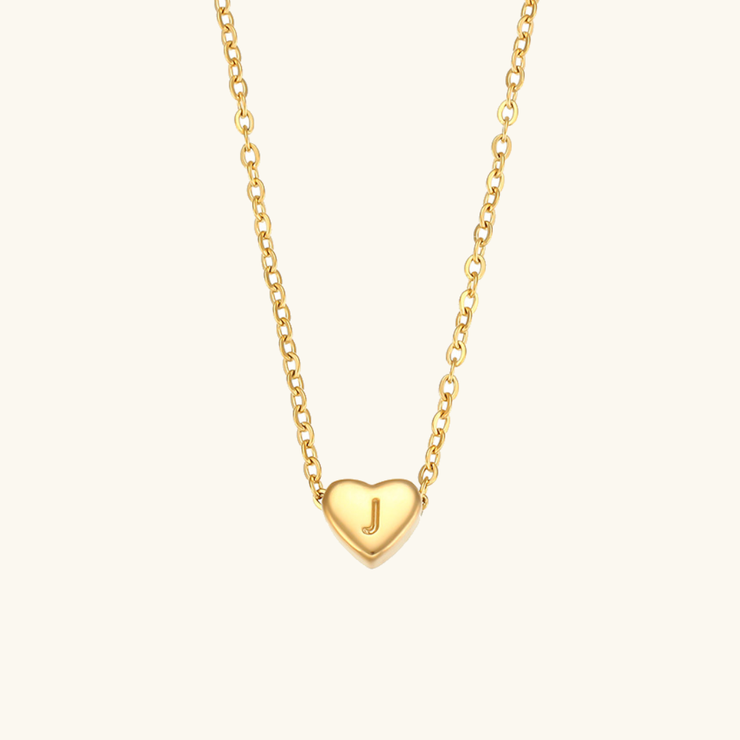 Eva Heart Initial Necklace