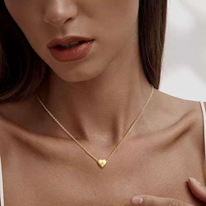 Eva Heart Initial Necklace