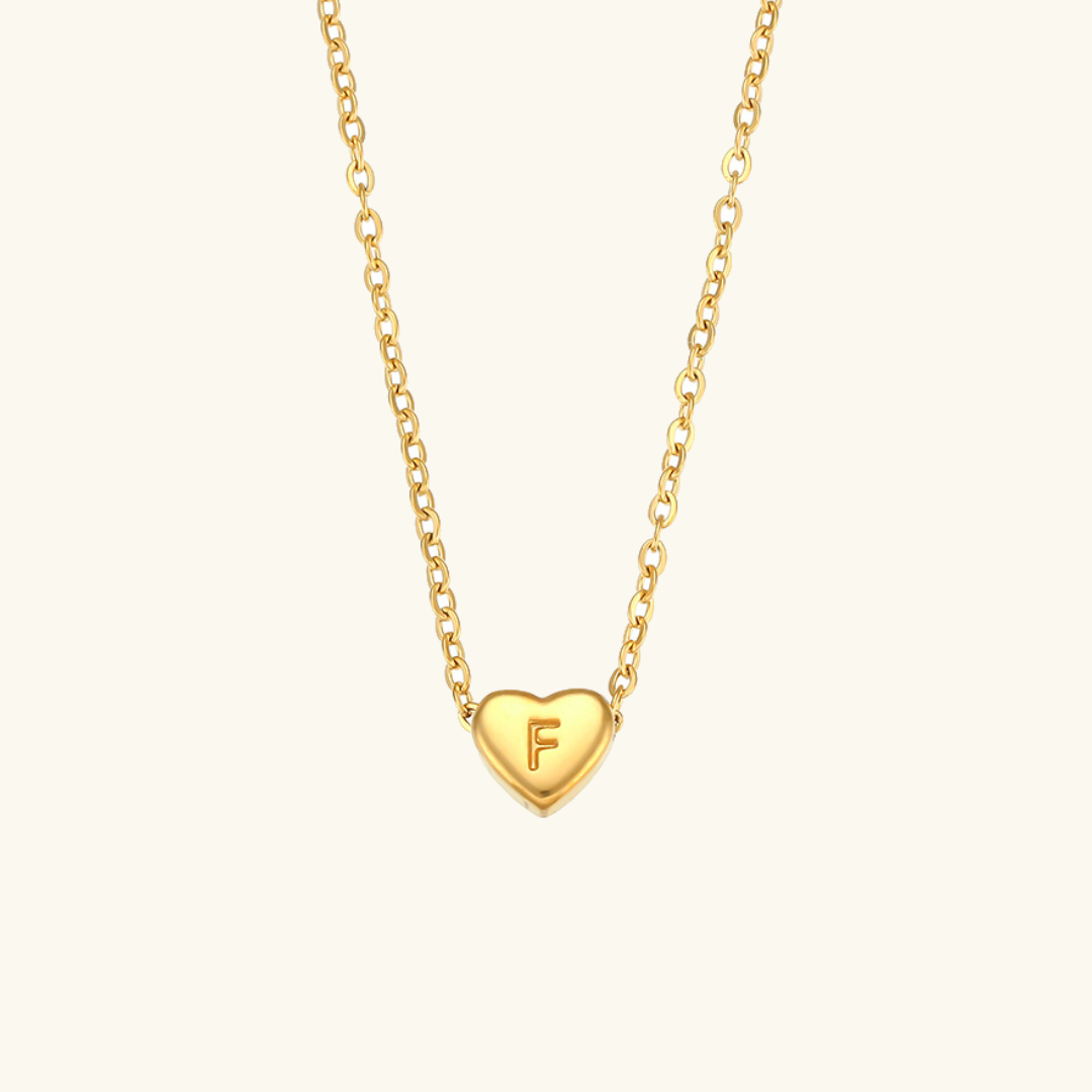 Eva Heart Initial Necklace
