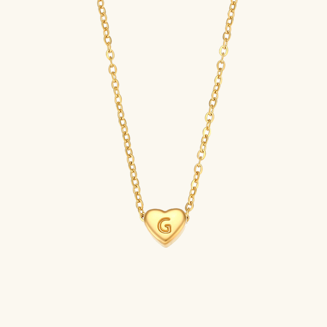 Eva Heart Initial Necklace