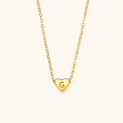 Eva Heart Initial Necklace
