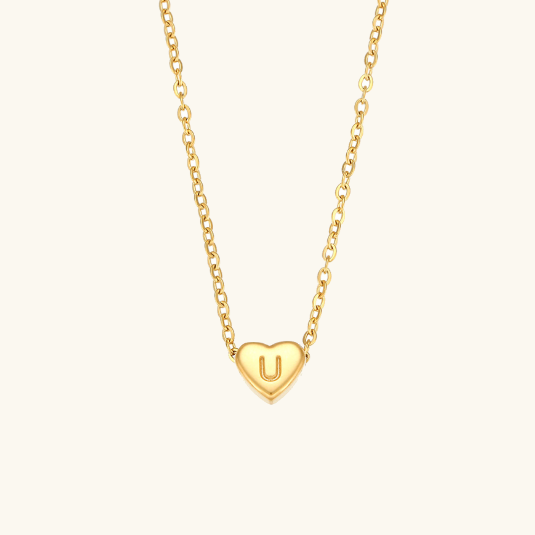 Eva Heart Initial Necklace
