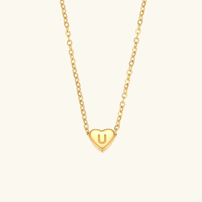 Eva Heart Initial Necklace