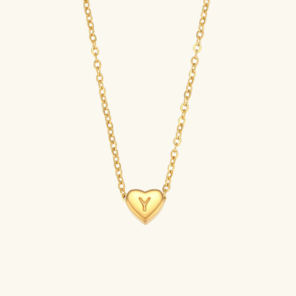 Eva Heart Initial Necklace