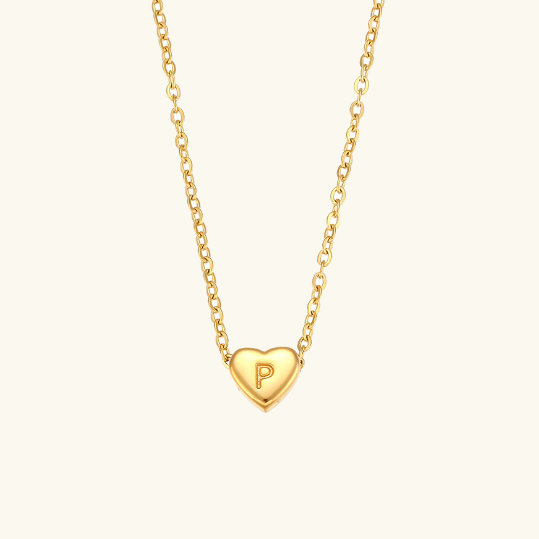 Eva Heart Initial Necklace