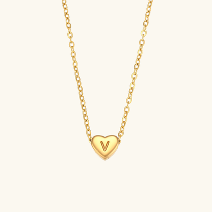 Eva Heart Initial Necklace