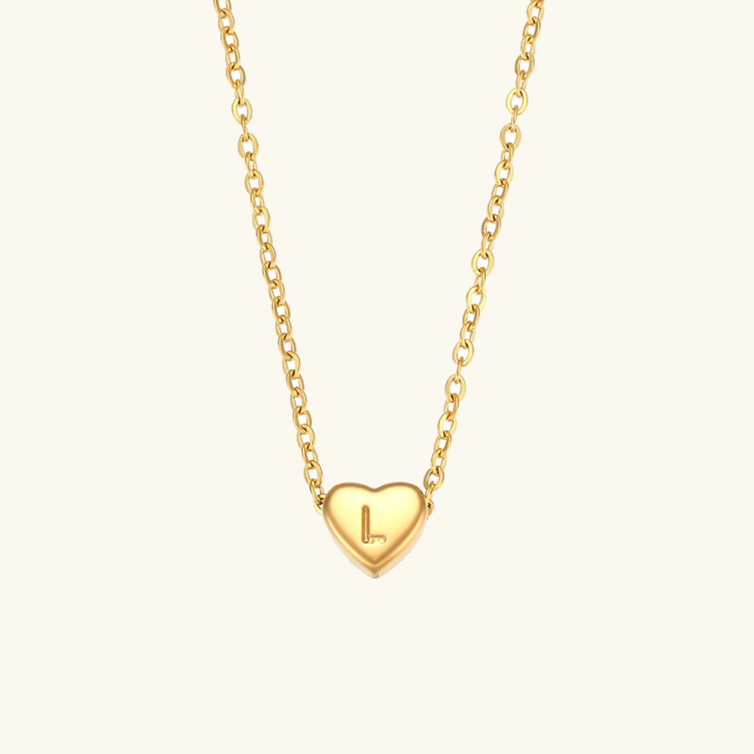 Eva Heart Initial Necklace