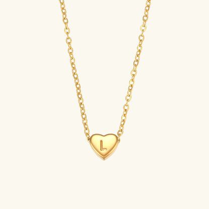 Eva Heart Initial Necklace