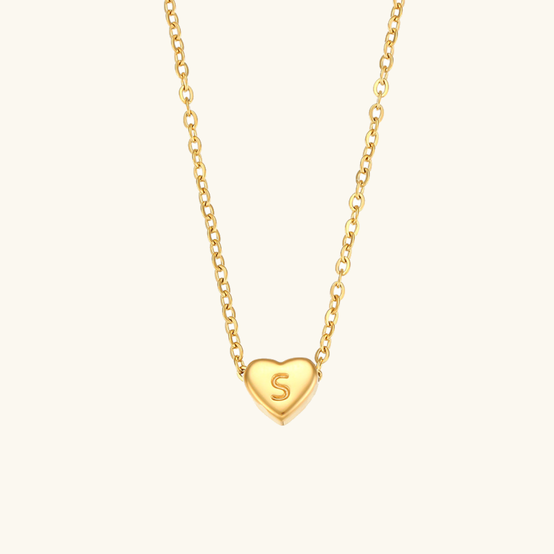 Eva Heart Initial Necklace