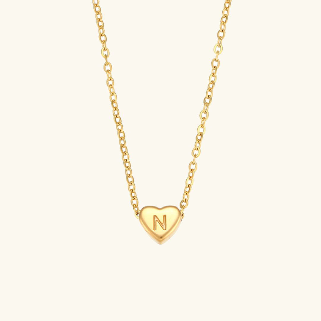 Eva Heart Initial Necklace