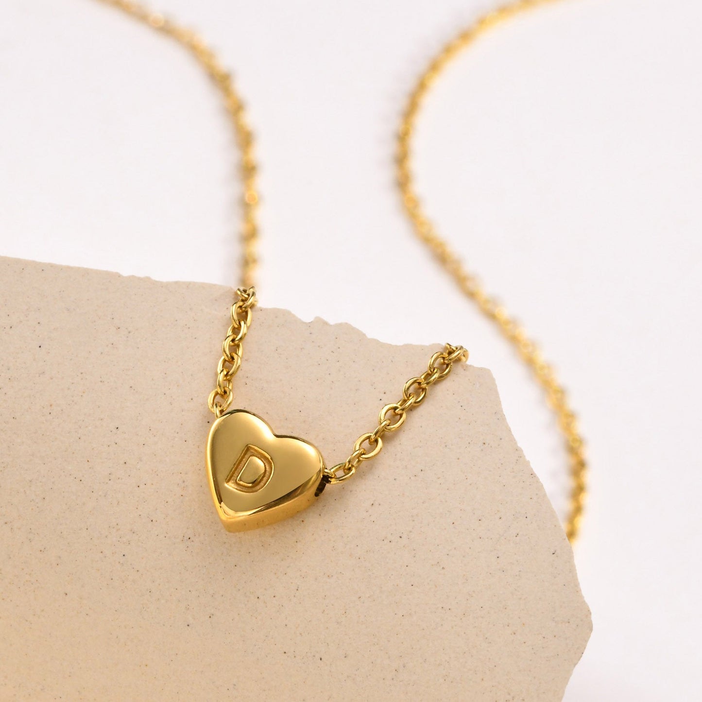 Eva Heart Initial Necklace