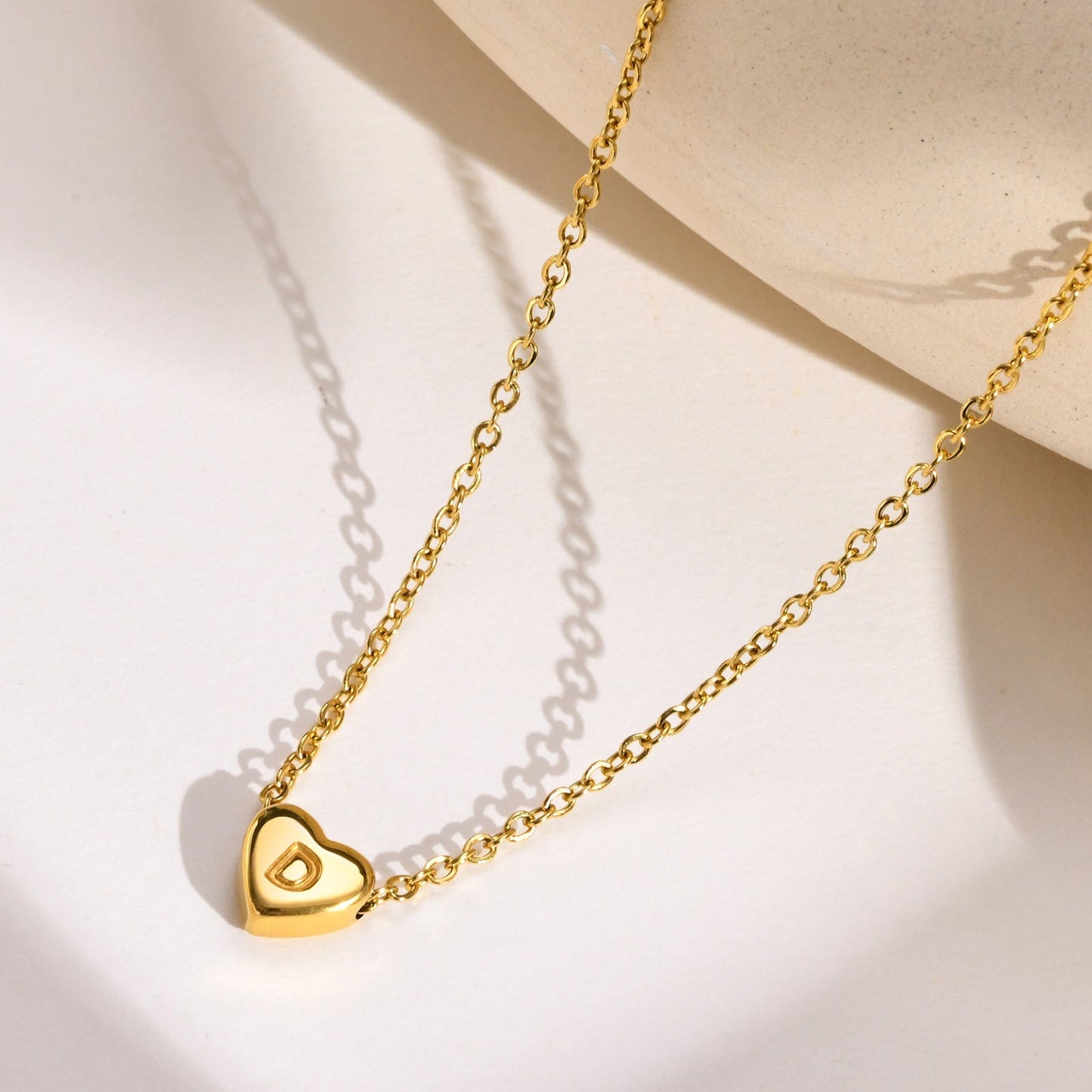 Eva Heart Initial Necklace