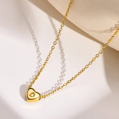 Eva Heart Initial Necklace
