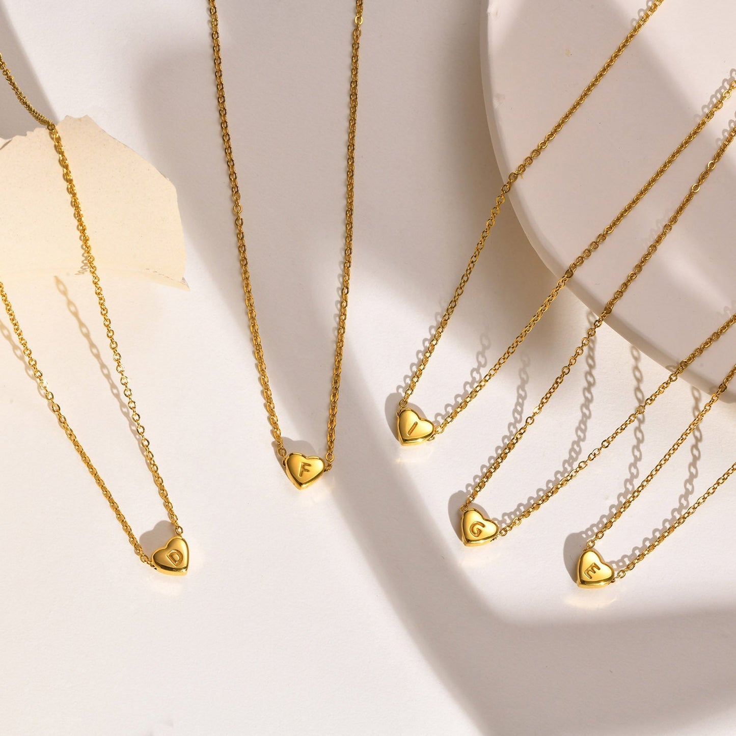 Eva Heart Initial Necklace