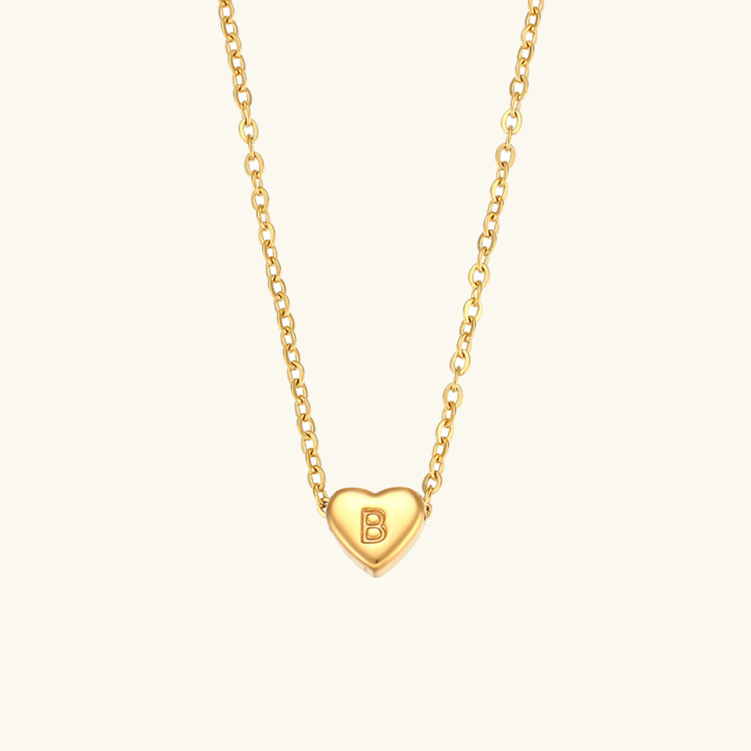 Eva Heart Initial Necklace