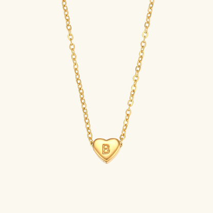 Eva Heart Initial Necklace
