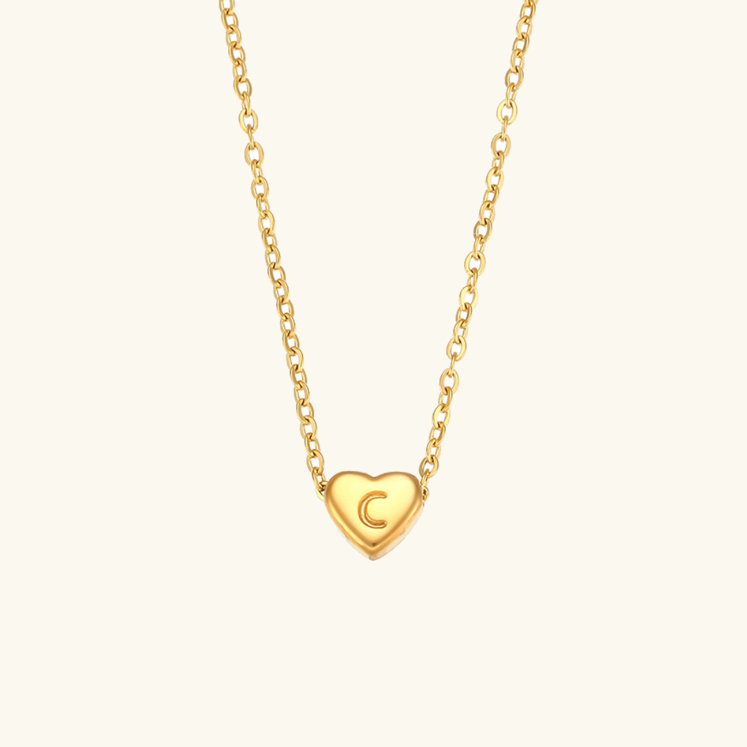 Eva Heart Initial Necklace