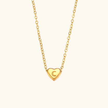 Eva Heart Initial Necklace