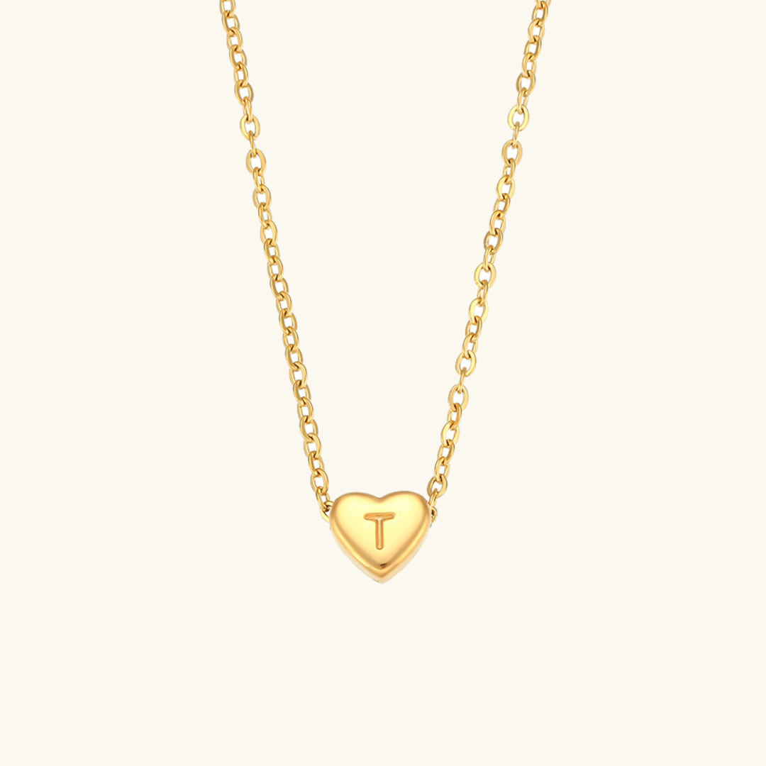 Eva Heart Initial Necklace