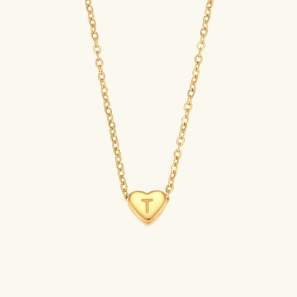 Eva Heart Initial Necklace