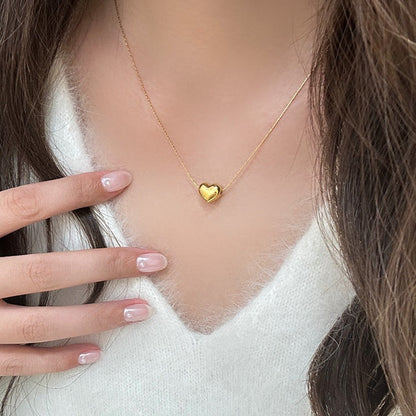 Heart Pendant Necklace in 18k Gold-Plated Stainless Steel – Hypoallergenic, Water Resistant, Adjustable Length 15-17 Inches 2