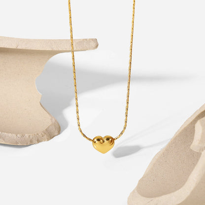 Heart Pendant Necklace in 18k Gold-Plated Stainless Steel – Hypoallergenic, Water Resistant, Adjustable Length 15-17 Inches 3