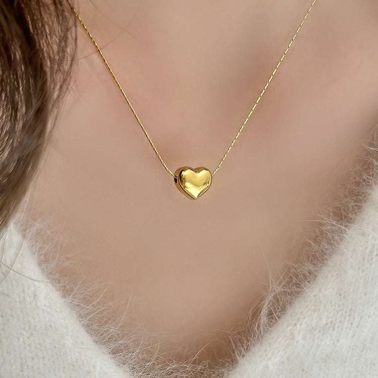 Heart Pendant Necklace in 18k Gold-Plated Stainless Steel – Hypoallergenic, Water Resistant, Adjustable Length 15-17 Inches 5