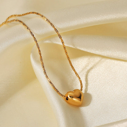 Heart Pendant Necklace in 18k Gold-Plated Stainless Steel – Hypoallergenic, Water Resistant, Adjustable Length 15-17 Inches 6