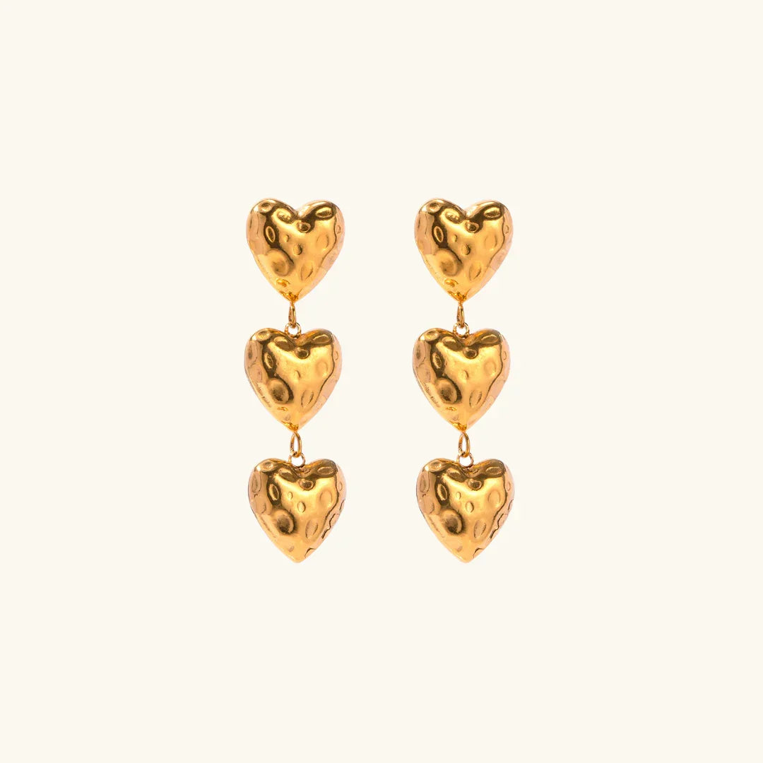 Irene Heart Gold Earrings