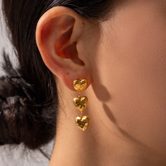 Irene Heart Gold Earrings