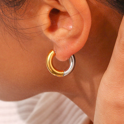 Abigail Two Tone Hoop Earring