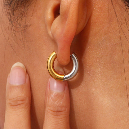 Abigail Two Tone Hoop Earring