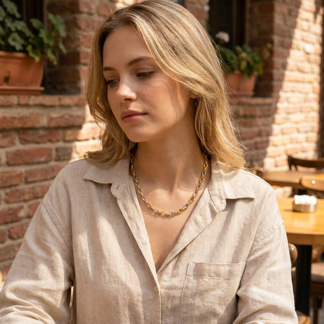 Julie Two Tone Gold Necklace