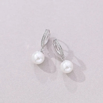 Juliette Pavé Pearl Hoop Earrings with Vintage-Inspired Design | Timeless Style for Any Occasion 2