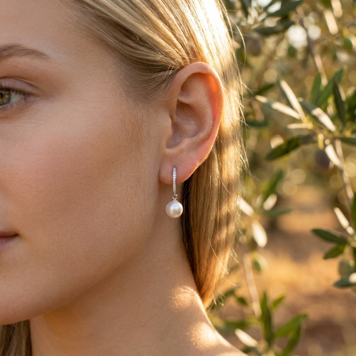 Juliette Pavé Pearl Earrings