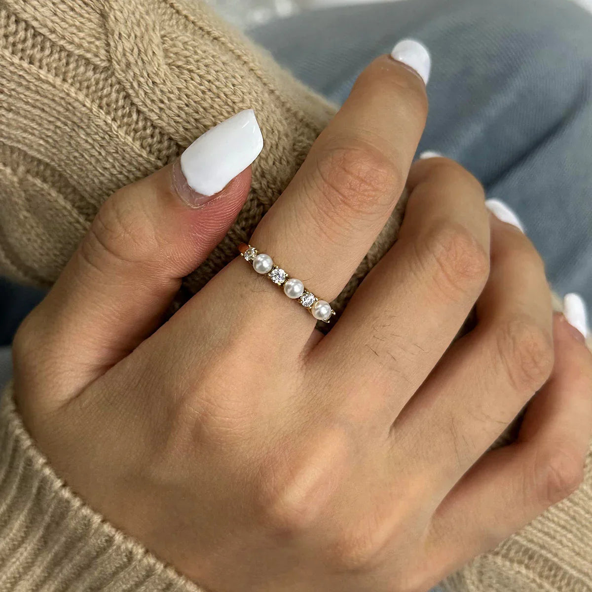 Eloise Diamond Pearl Ring